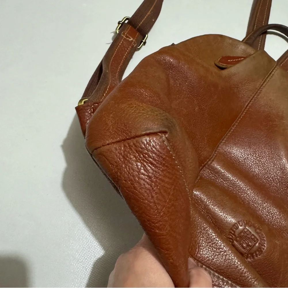 Vintage Greek Brown Leather Backpack Bag‎ Outdoor Hiking Neutral Camping